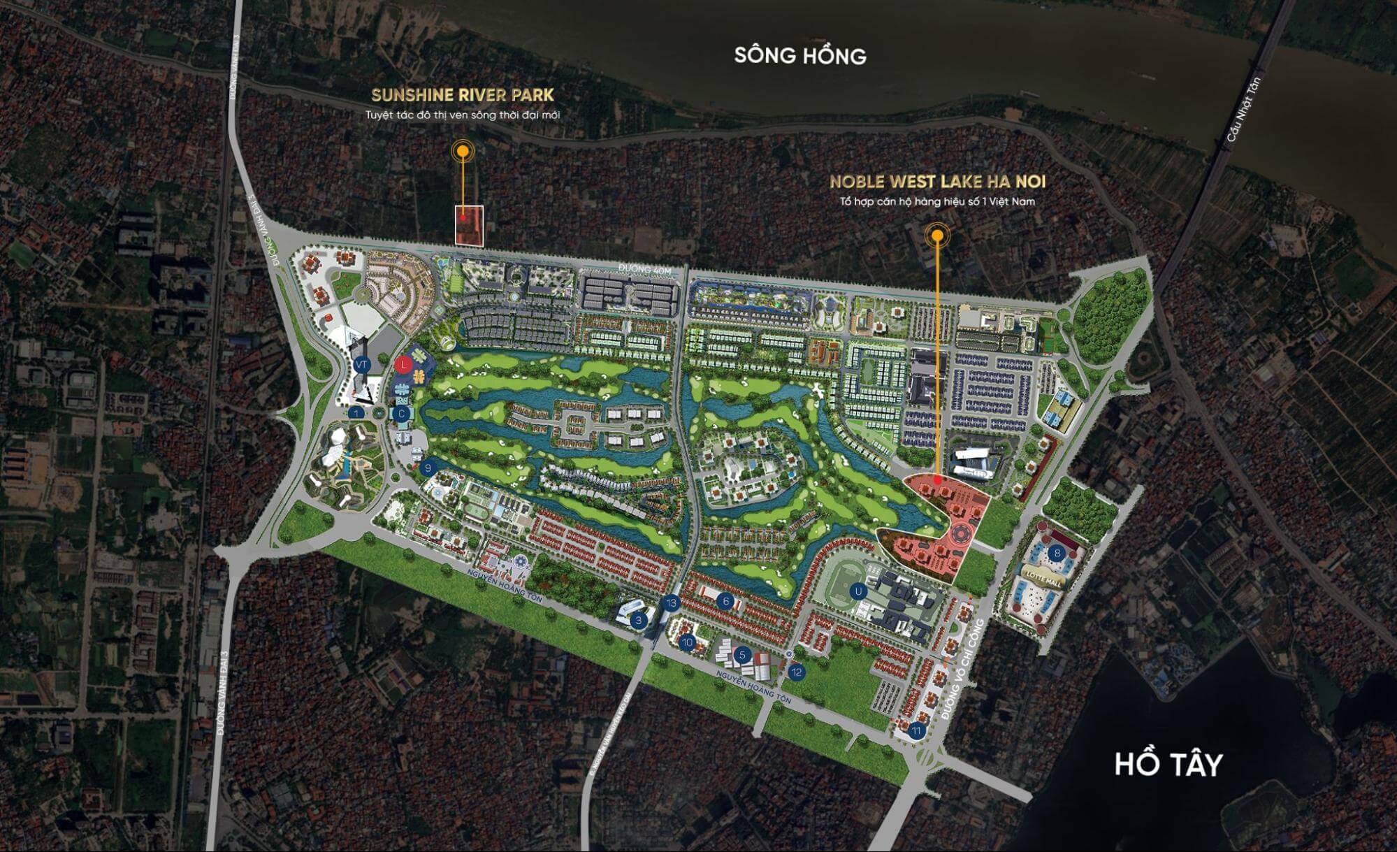 vị trí dự án sunshine river park ciputra